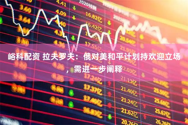 峪科配资 拉夫罗夫：俄对美和平计划持欢迎立场，需进一步阐释